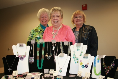 Our volunteers model and display some of the jewelry.
